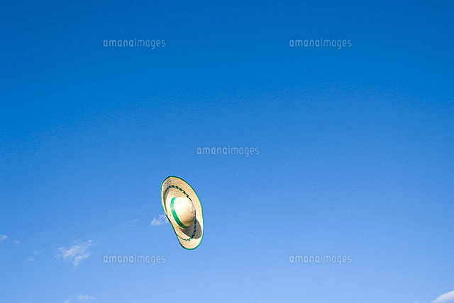 青空と麦藁帽子 の写真素材 イラスト素材 アマナイメージズ