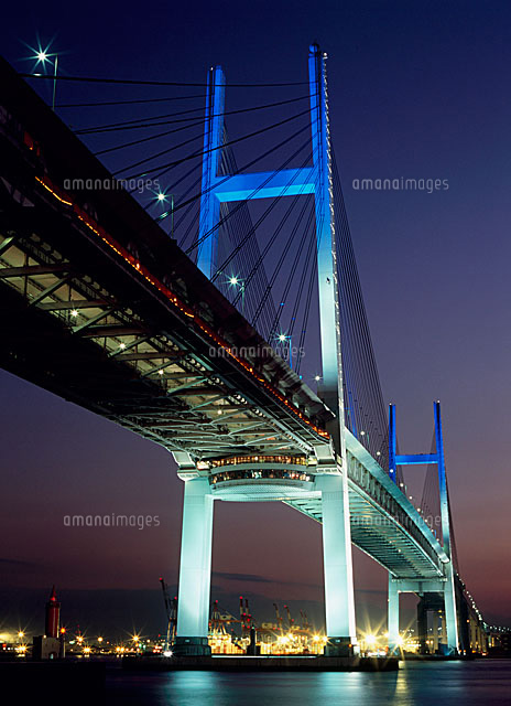 横浜ベイブリッジの夜景[11002048802]の写真・イラスト素材