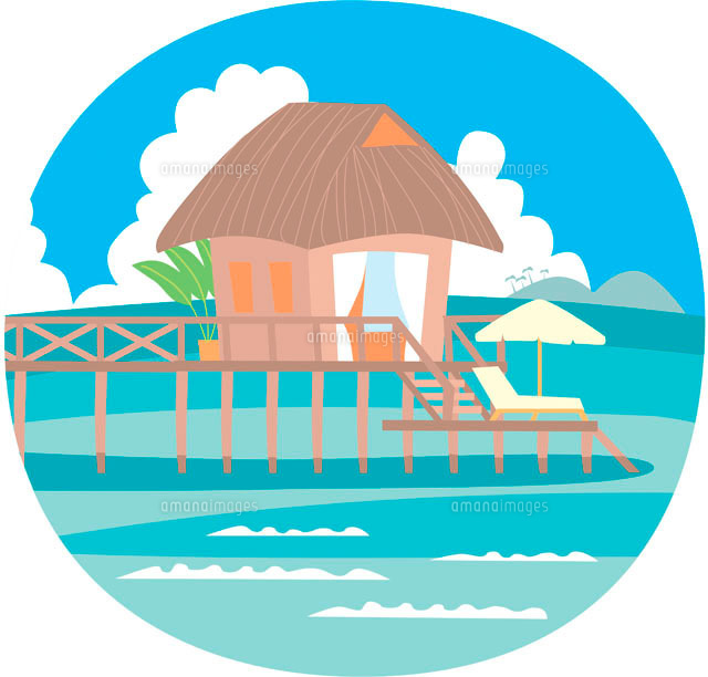 水上コテージ の写真素材 イラスト素材 アマナイメージズ