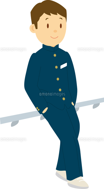 制服姿でポーズをとる中学生男子 の写真素材 イラスト素材 アマナイメージズ