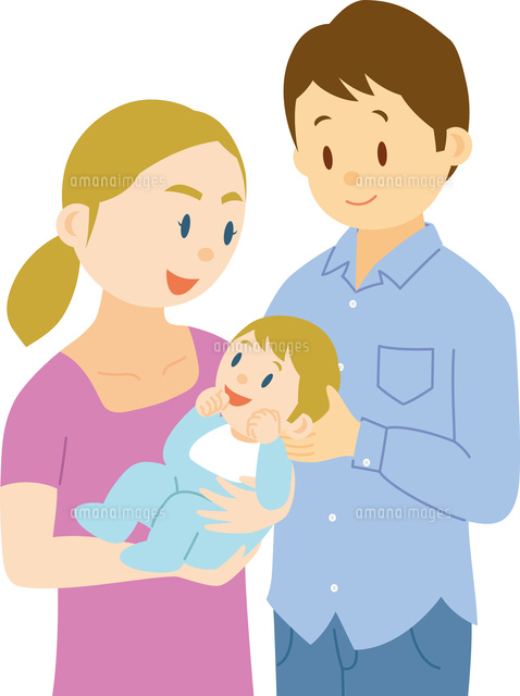 欧米系女性と日本人男性の夫婦と子供 の写真素材 イラスト素材 アマナイメージズ