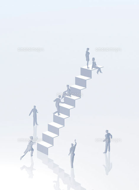 階段を登る人 Cg の写真素材 イラスト素材 アマナイメージズ