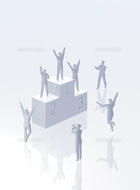 表彰台と人のデジタルイメージ の写真素材 イラスト素材 アマナイメージズ