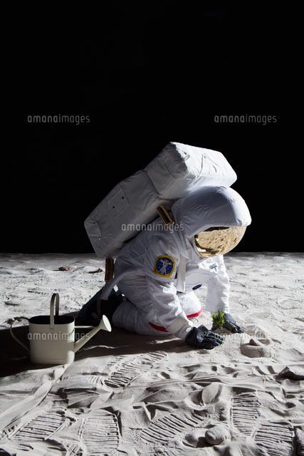 An astronaut walking on the moon， rear view， low section[11016020181]の ...