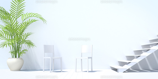 階段のある白い部屋 Cg の写真素材 イラスト素材 アマナイメージズ