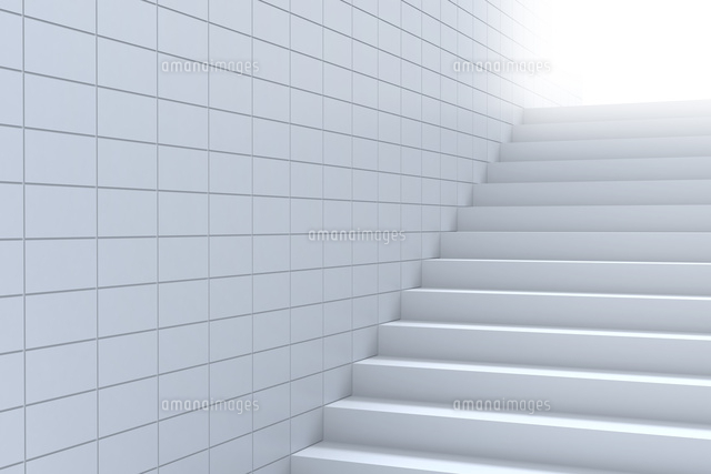 白い階段と光 Cg の写真素材 イラスト素材 アマナイメージズ