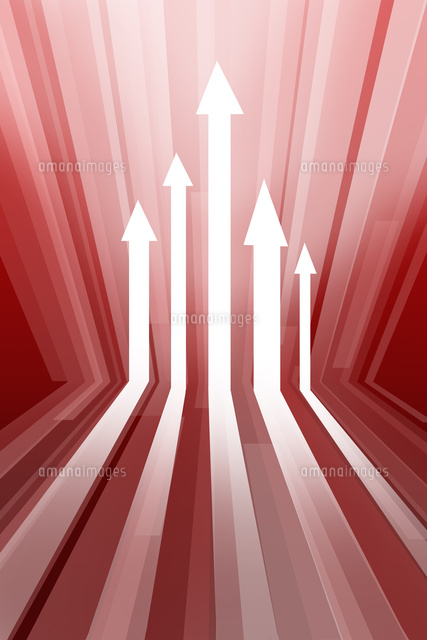 上昇する5本の矢印 Cg の写真素材 イラスト素材 アマナイメージズ