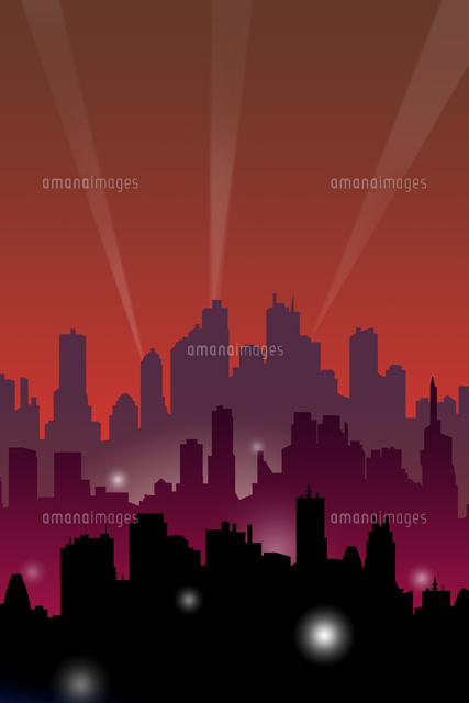 高層ビル群のシルエット Cg の写真素材 イラスト素材 アマナイメージズ