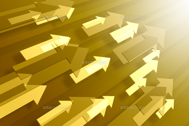 たくさんの矢印と光 3dcg の写真素材 イラスト素材 アマナイメージズ