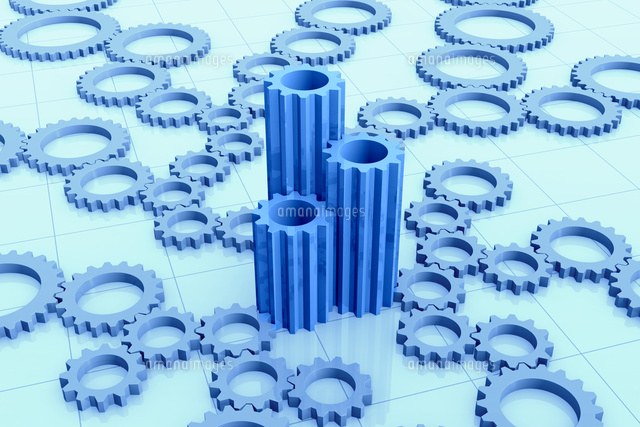 たくさんの立体的な歯車 Cg の写真素材 イラスト素材 アマナイメージズ