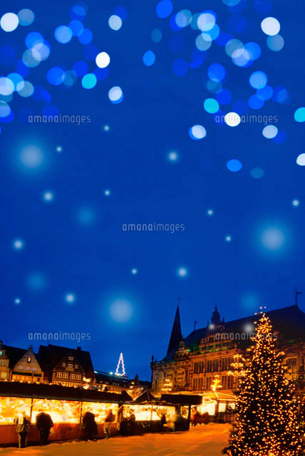 ドイツクリスマスマーケット広場とイルミネーション[11065000128]の