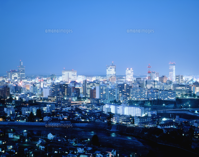 仙台市街地夜景 の写真素材 イラスト素材 アマナイメージズ