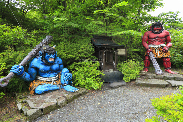 登別温泉の鬼祠 念佛鬼像 の写真素材 イラスト素材 アマナイメージズ