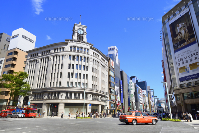 銀座4丁目交差点と街並み の写真素材 イラスト素材 アマナイメージズ 銀座4丁目交差点と街並み の写真素材 イラスト素材 アマナイメージズ