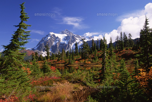 Mount Shucksan in the North Cascade Range of mountains in autumn