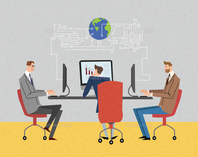 グローバル イラスト 地球の写真素材 ストックフォト アマナイメージズ