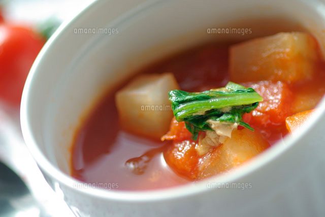 トマトの野菜スープ の写真素材 イラスト素材 アマナイメージズ