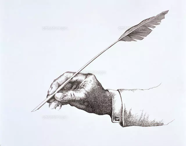 羽ペンのイラスト素材 アマナイメージズ