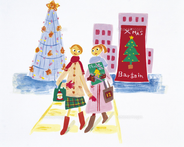 クリスマスショッピング イラスト の写真素材 イラスト素材 アマナイメージズ