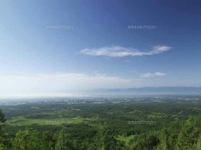 扇ヶ原展望台より望む十勝平野 の写真素材 イラスト素材 アマナイメージズ