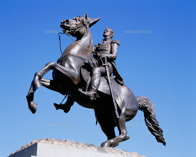 アンドリュージャクソン騎馬像[25093003977]の写真・イラスト素材