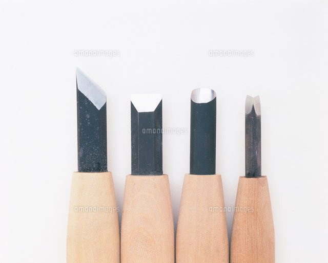 彫刻刀の刃先の種類 の写真素材 イラスト素材 アマナイメージズ