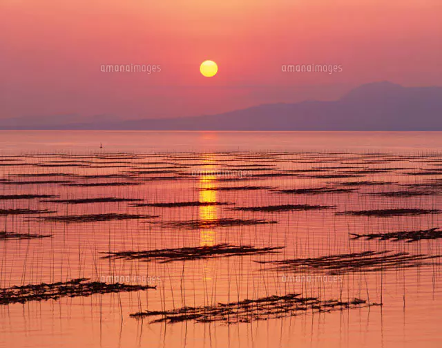 風景画　有明海の夕日　原画 夕日が沈むとき】アクリル画 F3 風景画 絵画 原画 海の絵 - メルカリ