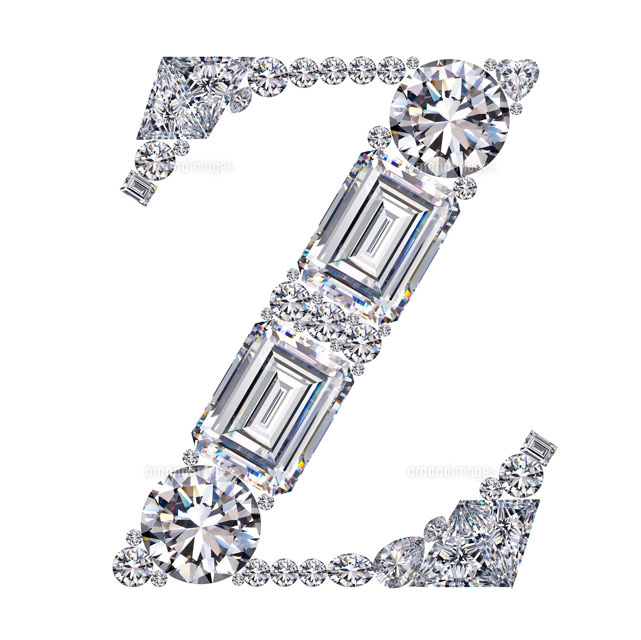 ダイヤモンドで作ったアルファベット 大文字 Z[25695000858]の写真