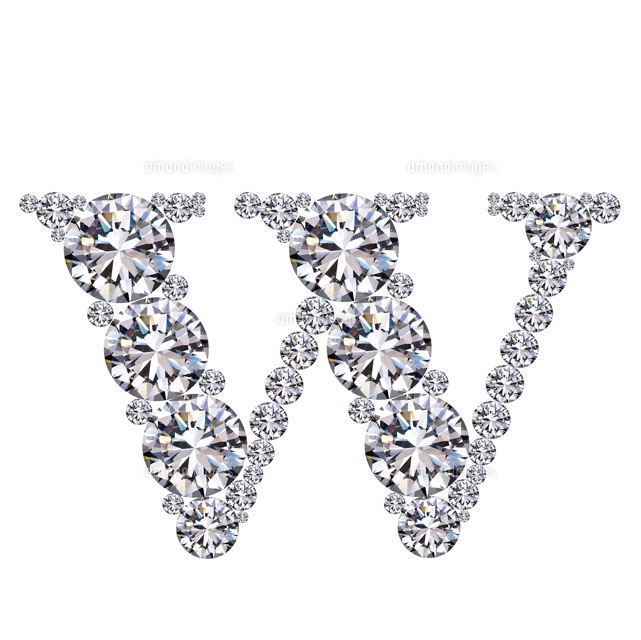 ダイヤモンドで作ったアルファベット 小文字 W の写真素材 イラスト素材 アマナイメージズ