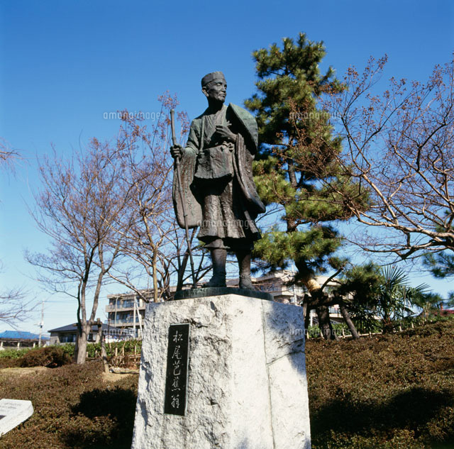 松尾芭蕉翁像 札場河岸公園[25978000103]の写真・イラスト素材｜アマナ