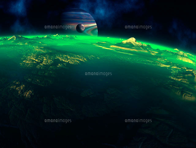 緑色の惑星 CG[28059000261]の写真・イラスト素材｜アマナイメージズ