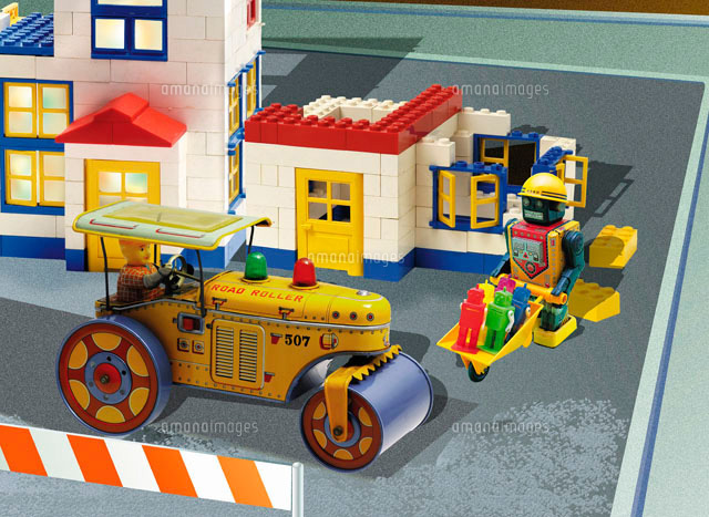 工事現場 オモチャ の写真素材 イラスト素材 アマナイメージズ