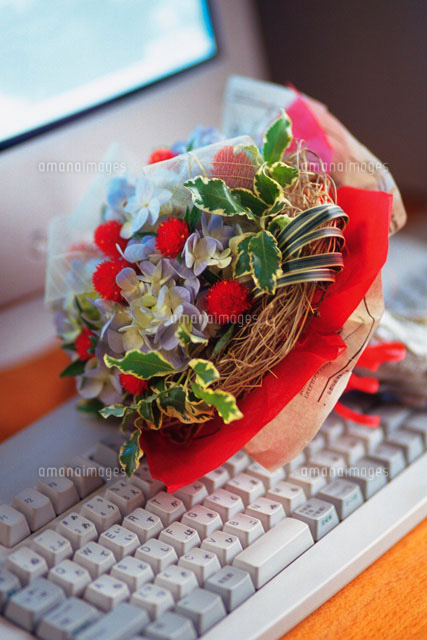 クリスマスラッピングの花束 の写真素材 イラスト素材 アマナイメージズ