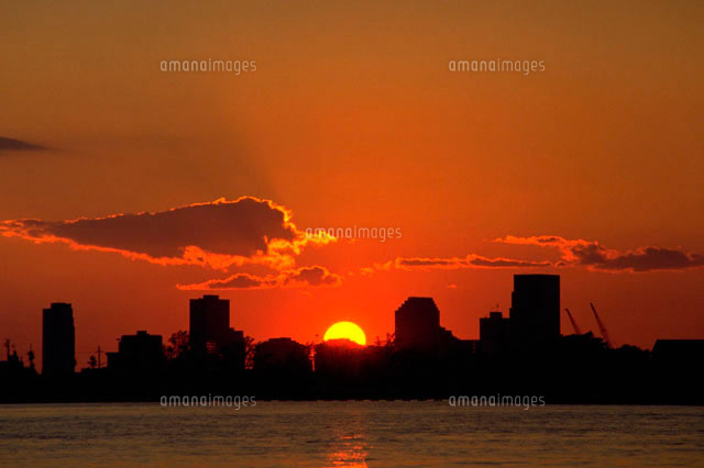 熱田隆一 油彩 都市風景画　夕陽 夕景 | Yukari.Tanemura ｜インテリア絵画 アートの専門通販