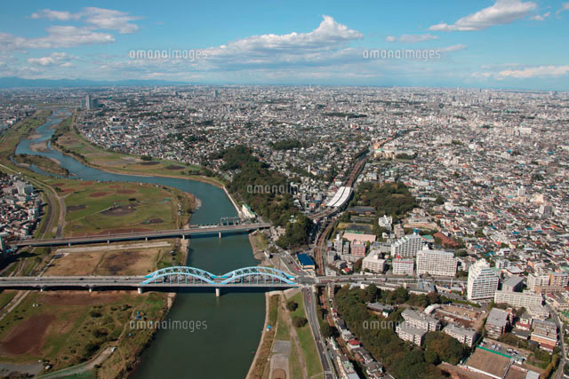 多摩川 丸子橋周辺 の写真素材 イラスト素材 アマナイメージズ