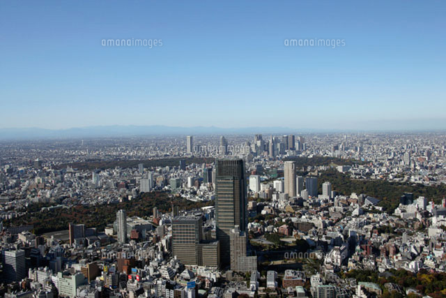 東京ミッドタウン周辺の空撮 の写真素材 イラスト素材 アマナイメージズ
