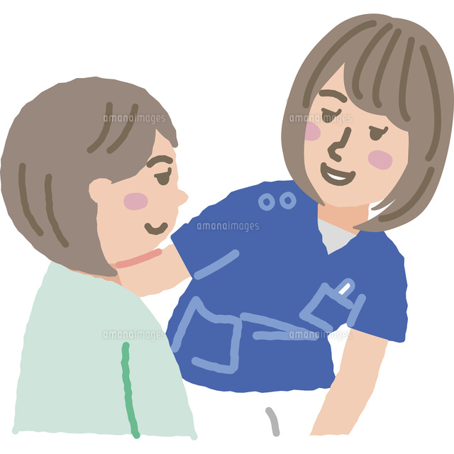 会話する看護師と女性患者 の写真素材 イラスト素材 アマナイメージズ