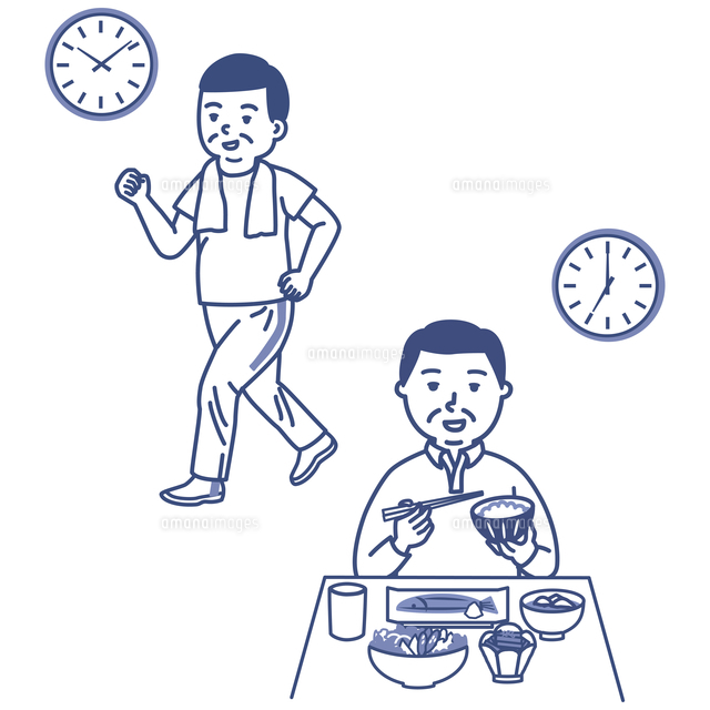 規則正しい生活をする高齢男性 の写真素材 イラスト素材 アマナイメージズ