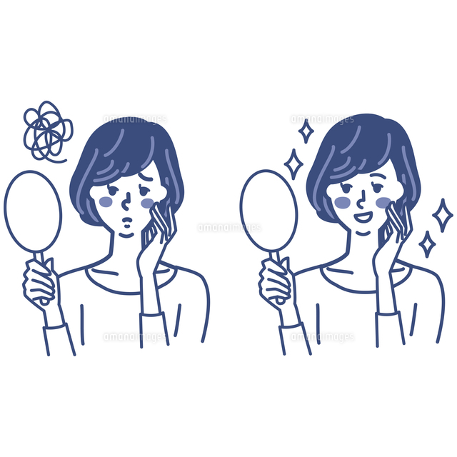 手鏡を持っている女性 の写真素材 イラスト素材 アマナイメージズ