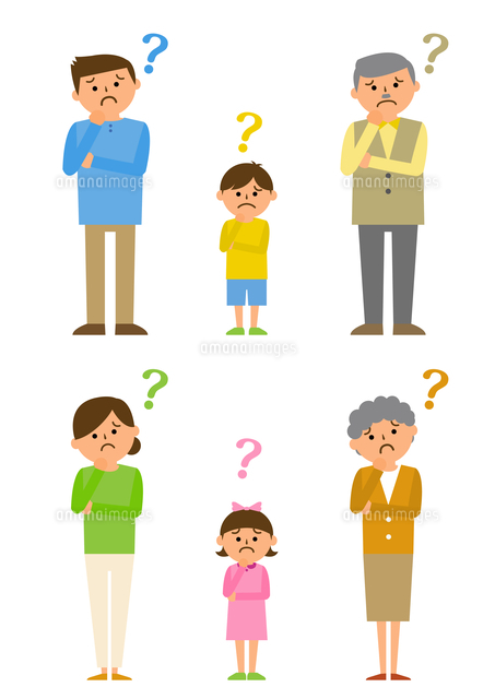 考える三世代家族 の写真素材 イラスト素材 アマナイメージズ