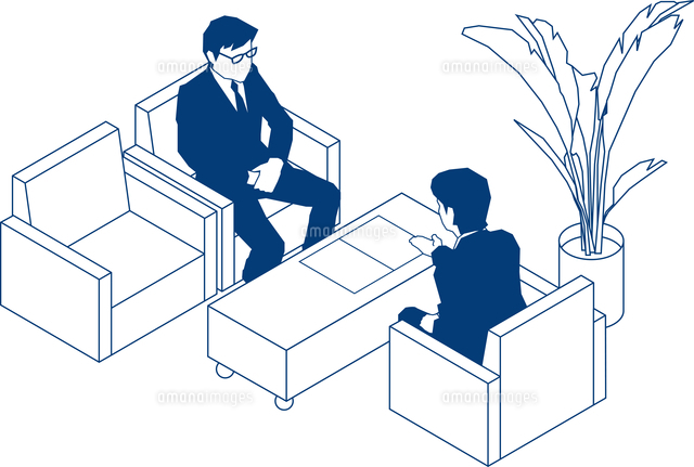 応接室で話をするビジネスマン の写真素材 イラスト素材 アマナイメージズ