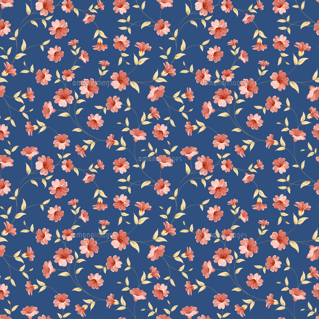 Floral Seamless Tile For Textile Design Vector Illustration の写真素材 イラスト素材 アマナイメージズ
