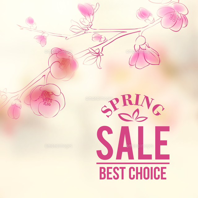 Spring sale and flowers. Vector illustration.[60016002475]の写真 