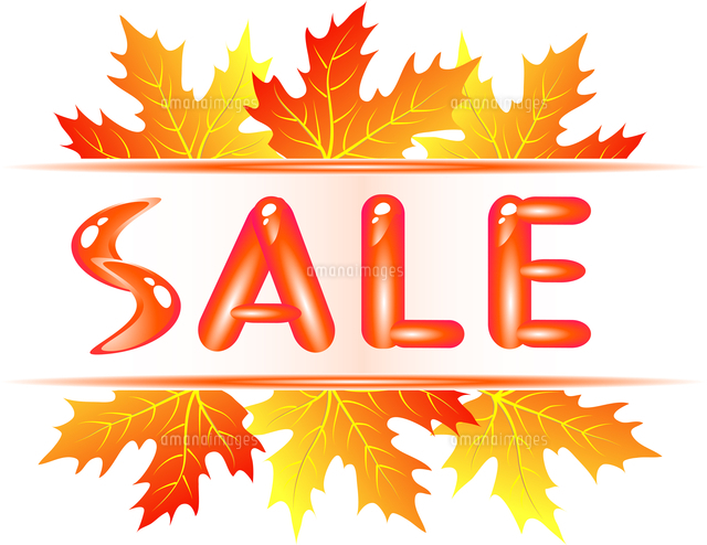 Autumn Sale Ad With Falling Maple Leaves 60016016038 の写真素材 イラスト素材 アマナイメージズ