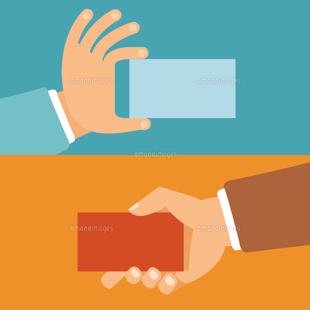 Vector businessman hands holding id cards in flat style - paper ...