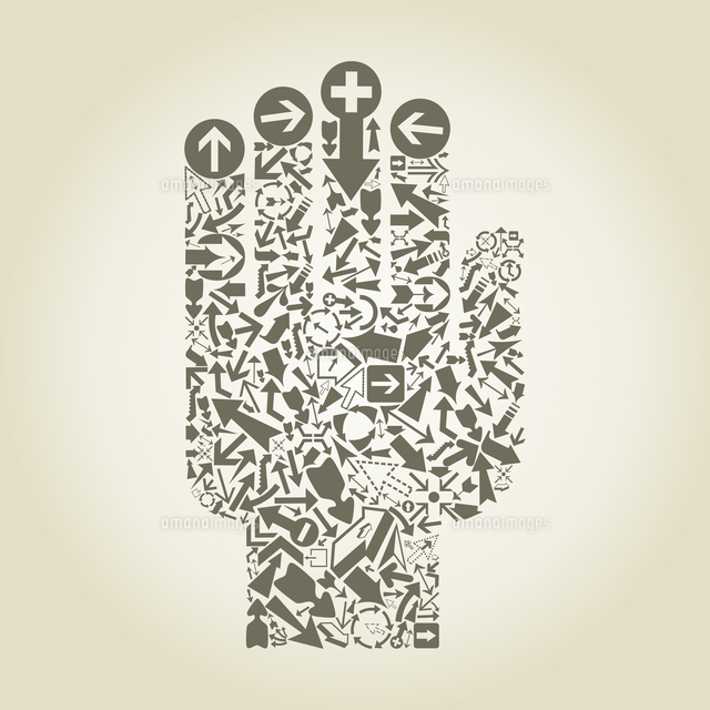 Hand made of arrows. A vector illustration[60016022546]の写真素材・イラスト素材｜アマナ ...