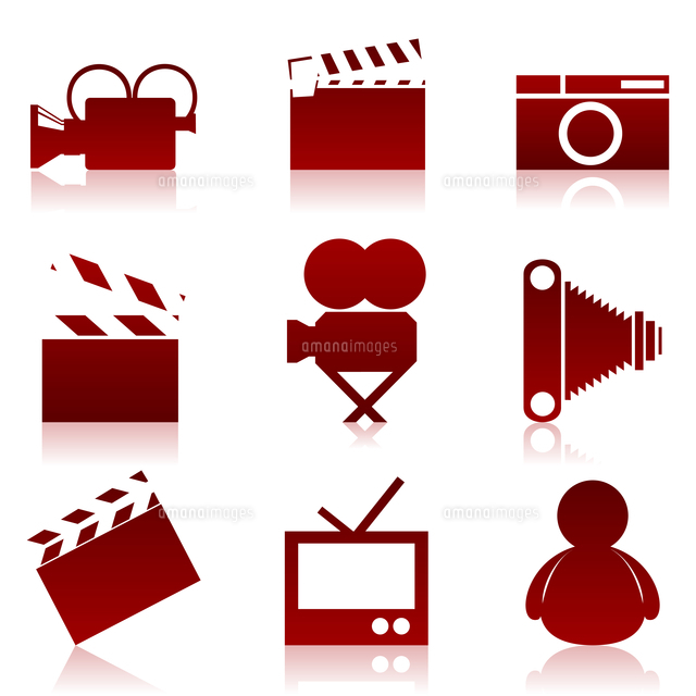 Cinema Icons2 Set Of Icons On A Cinema Theme A Vector Illustration の写真素材 イラスト素材 アマナイメージズ
