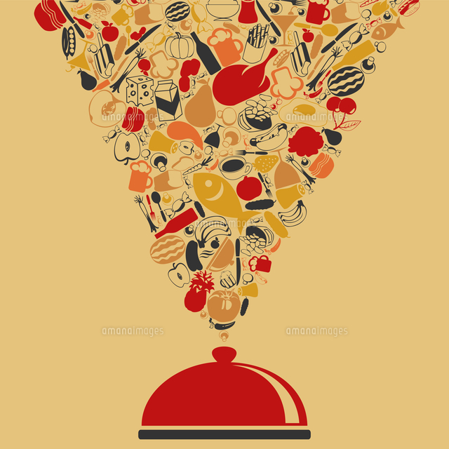 Meal Take Off From A Dish A Vector Illustration の写真素材 イラスト 素材 アマナイメージズ