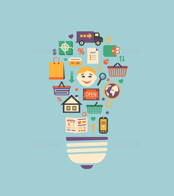 Online Shopping Innovation Idea In Flat Style Vector Illustration の写真素材 イラスト素材 アマナイメージズ
