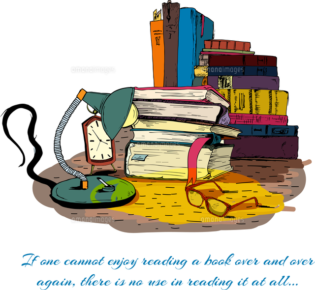 Books Reading Still Life With Book Stacks Isolated Vector Illustration の写真素材 イラスト素材 アマナイメージズ